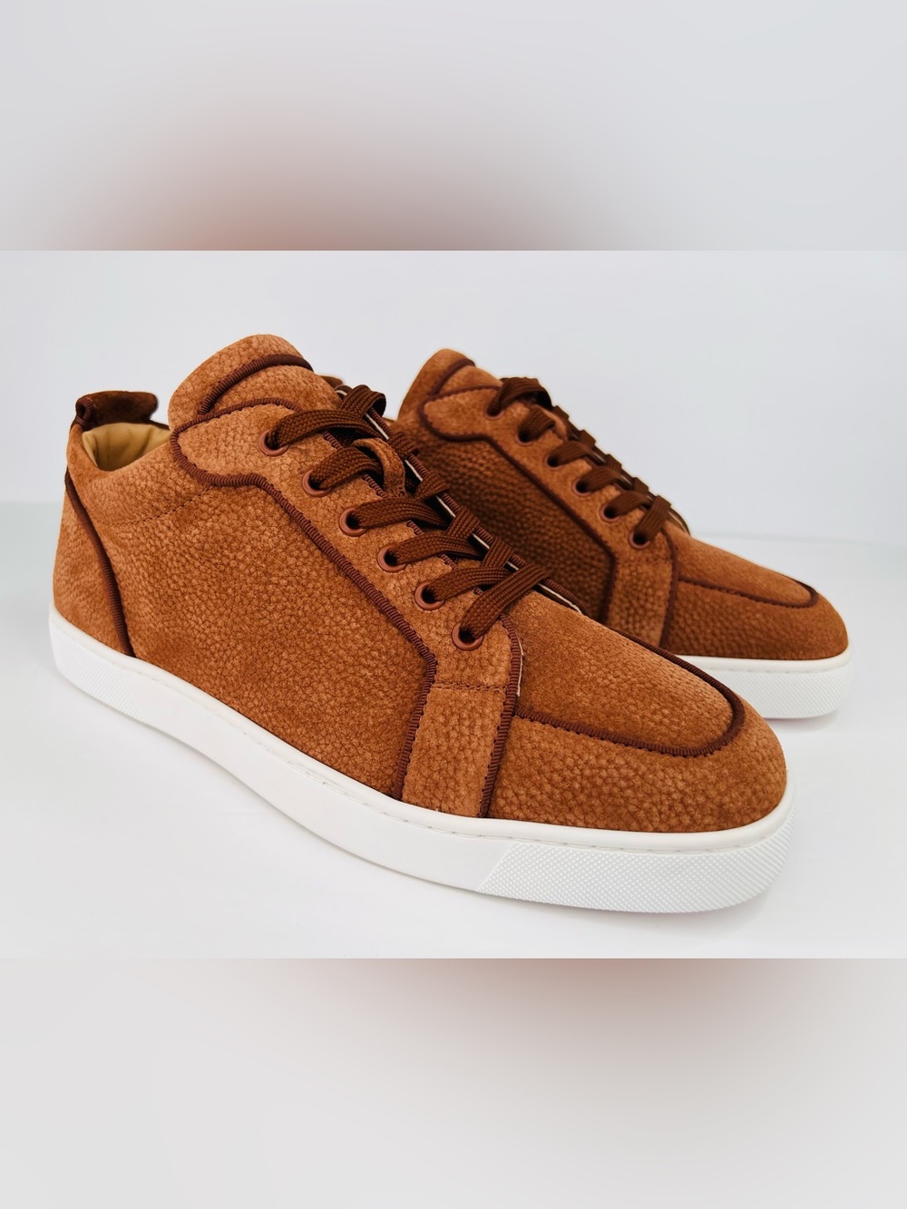 CHRISTIAN LOUBOUTIN Rantulow Orlato Grain Suede Leather Sneakers EU 44- US 11
